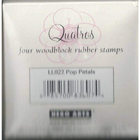 NOS 2005 HERO ARTS Quatro's Pop PETALS #LL022 four 1" woodblock rubber stamp set - Picture 2 of 4